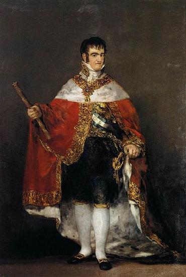 Francisco de Goya Portrait of Ferdinand VII of Spain in his robes of state oil painting image